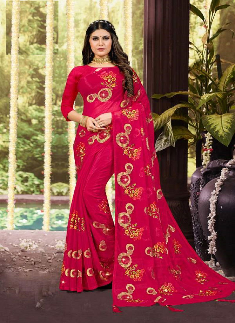 Saroj Ashwini Embroidery Festive Wear Wholesale Designer Sarees
